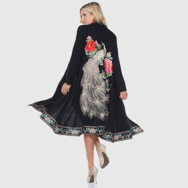 Peacock & Floral Embroidery Jacket