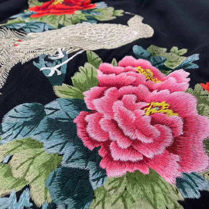 Peacock & Floral Embroidery Jacket