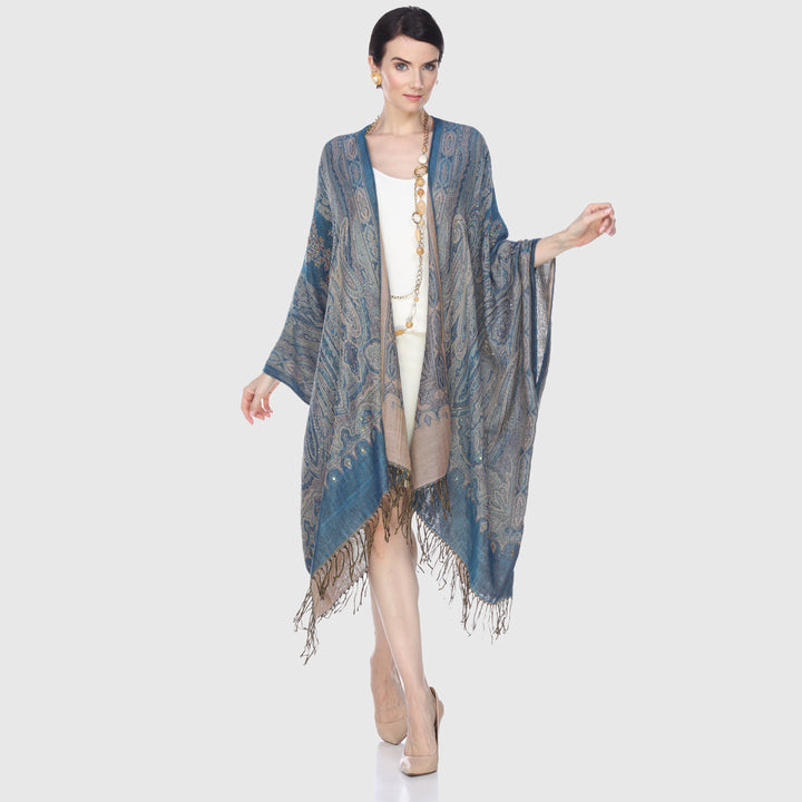 Paisley Fringe Ruana Wrap