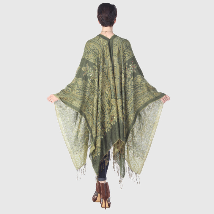Paisley Fringe Ruana Wrap