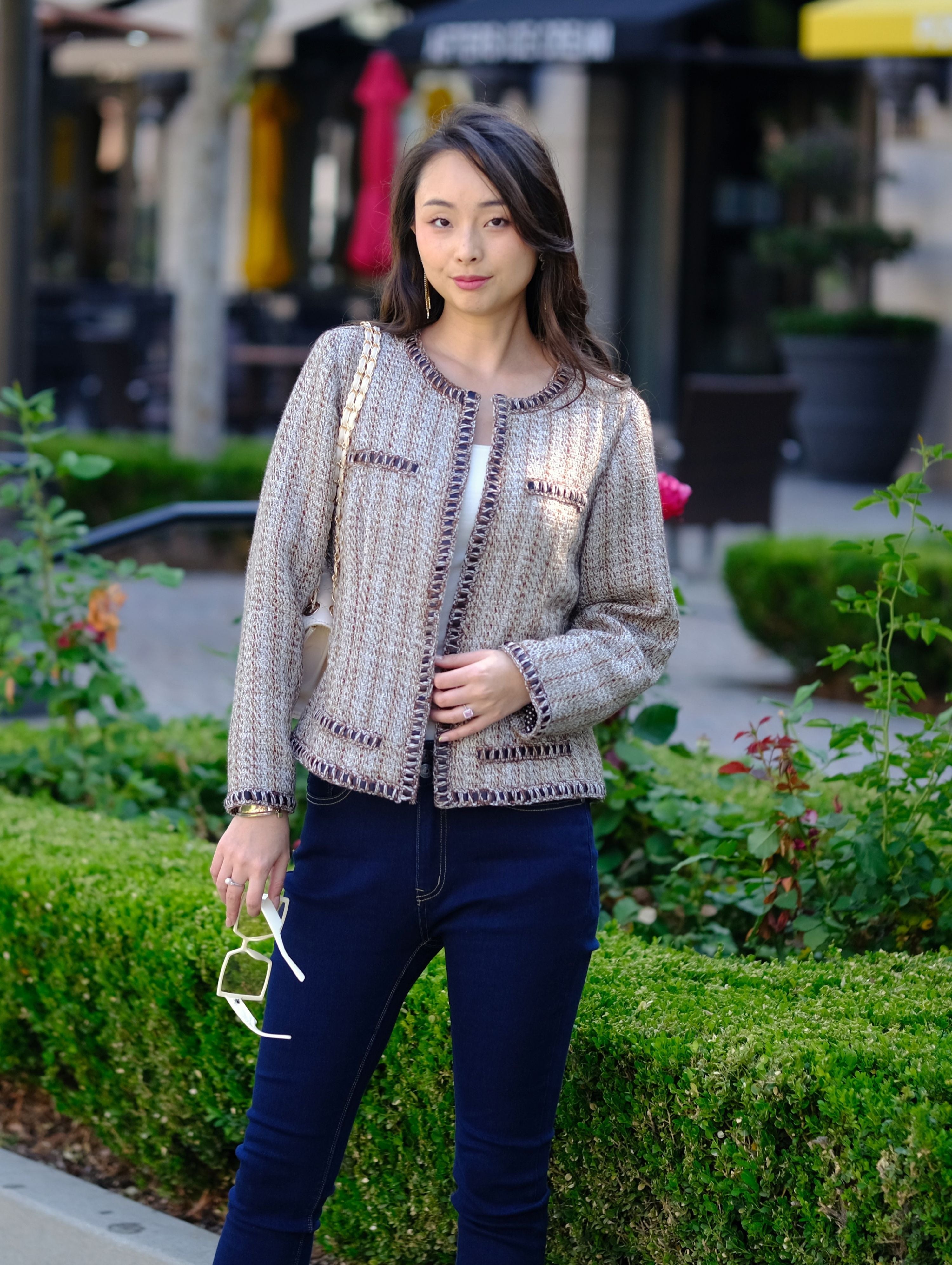 Elegant Tweed Crop Coat