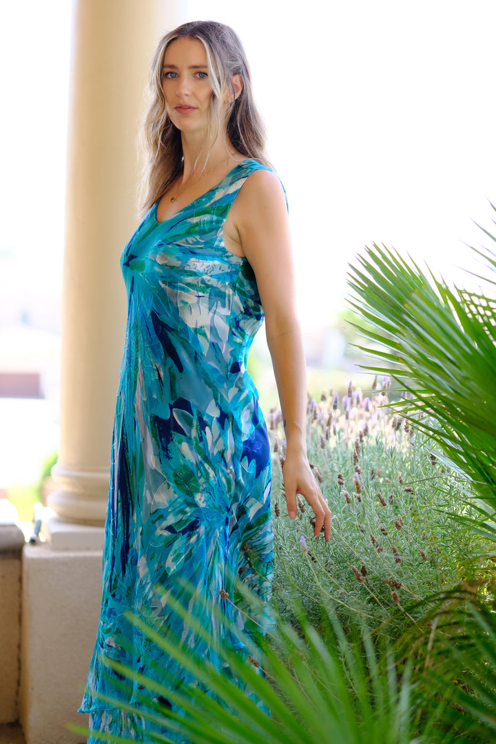 Abstract Tropical Leaf Dress