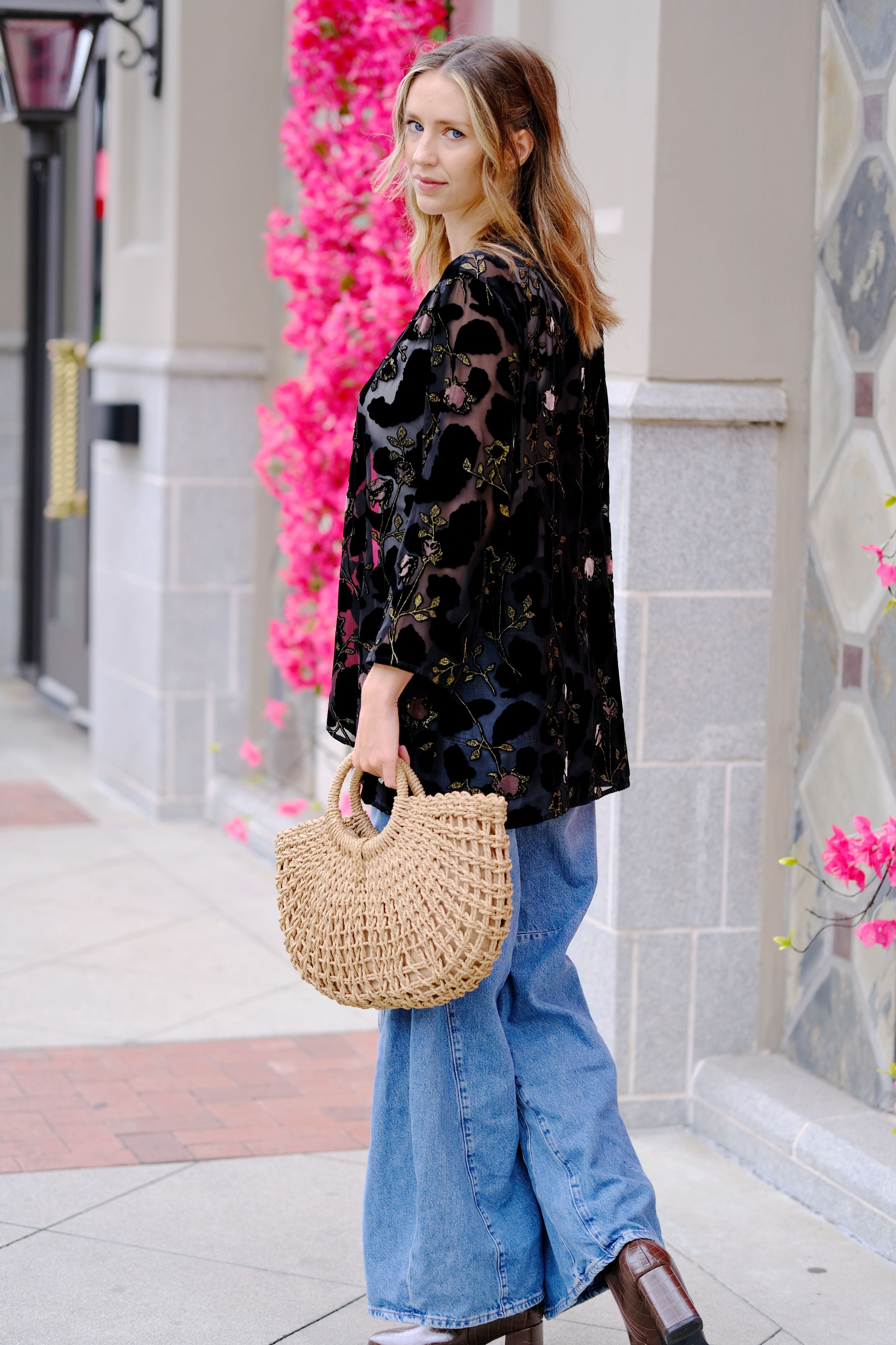 Midnight Velvet Burnout Blouse