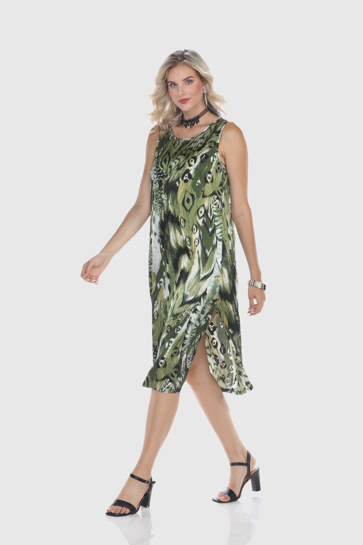 Peacock Feather Midi Dress