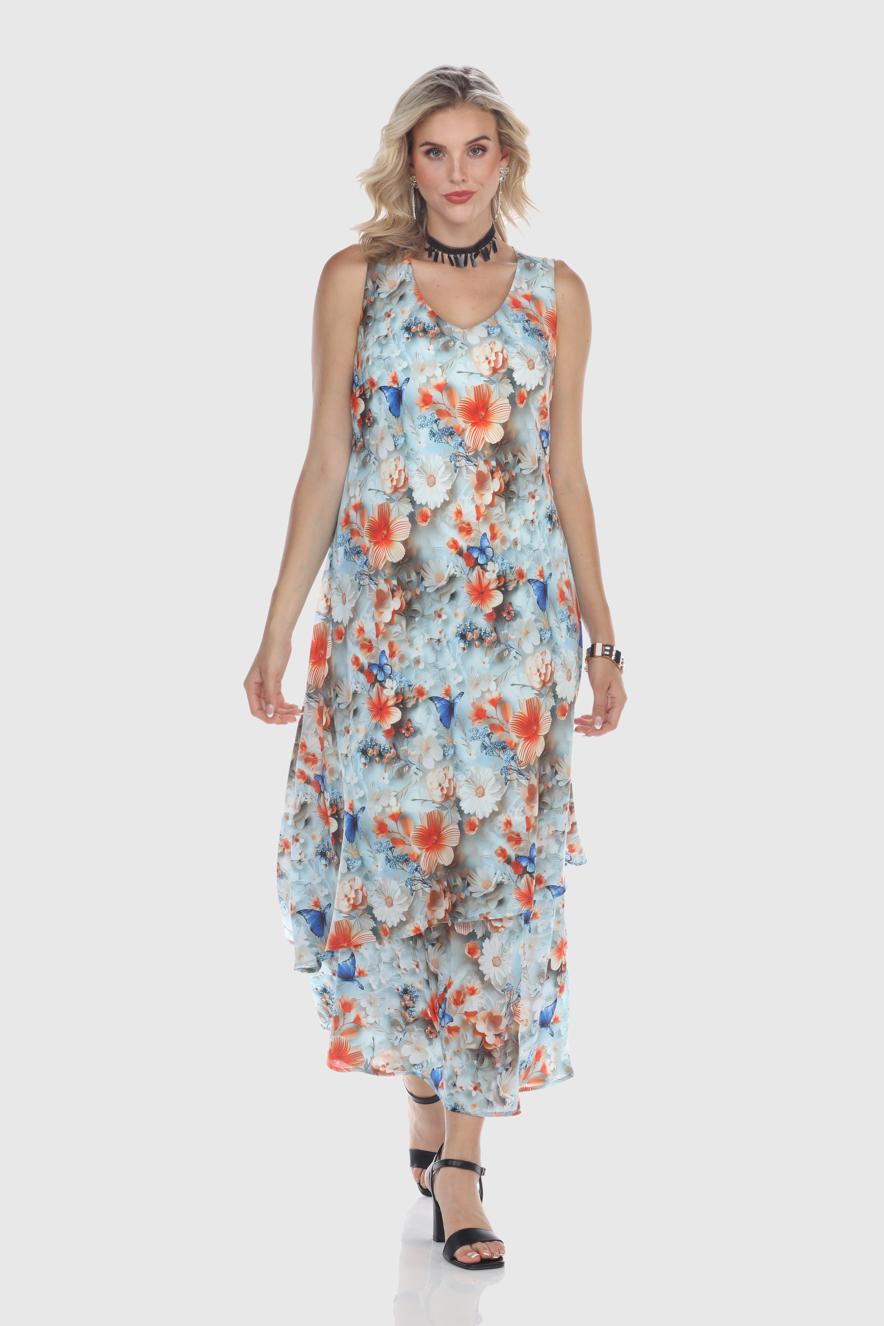 Tropical Breeze Layered Maxi Dress