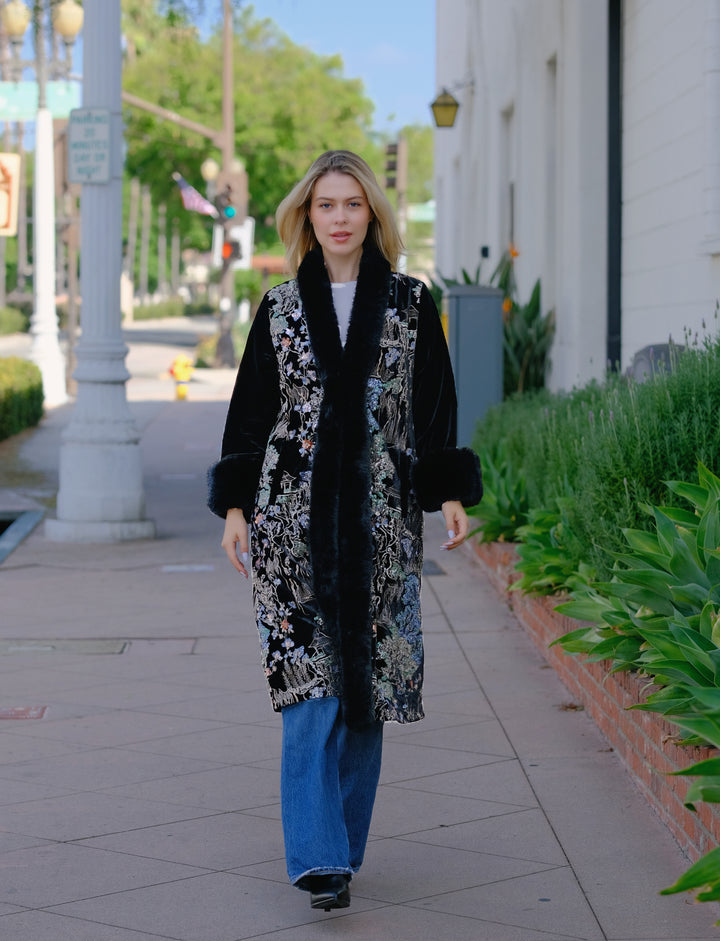 Velvet Embroidered Coat