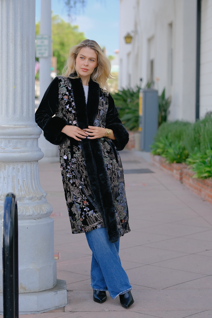 Velvet Embroidered Coat