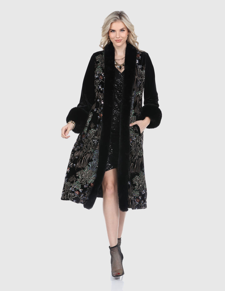 Velvet Embroidered Coat