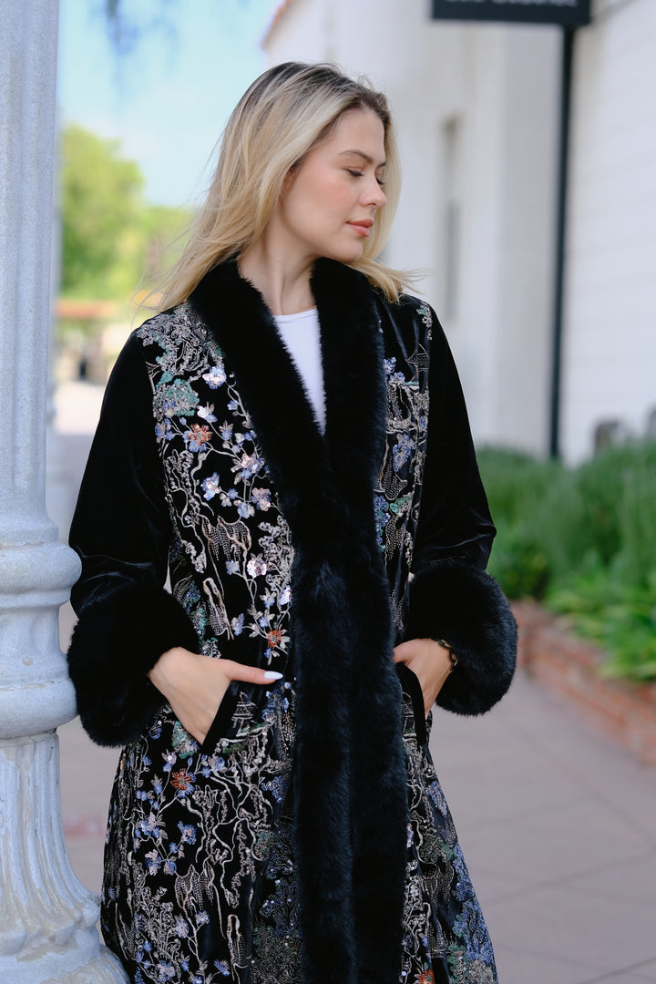 Velvet Embroidered Coat