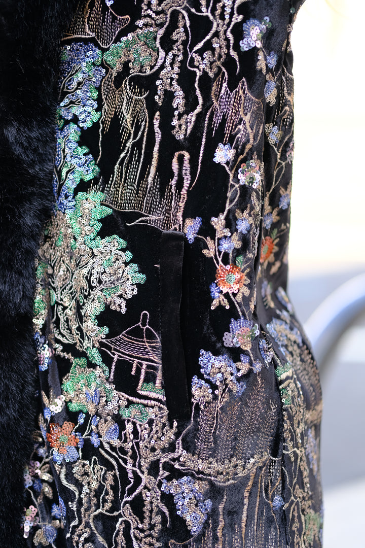 Velvet Embroidered Coat