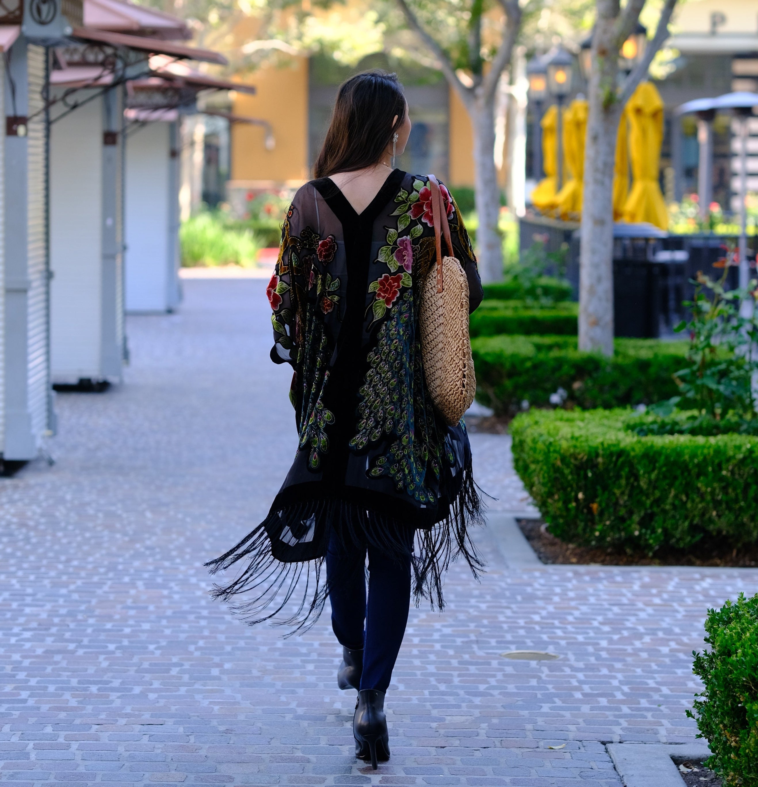 Peacock Velvet Burnout Duster