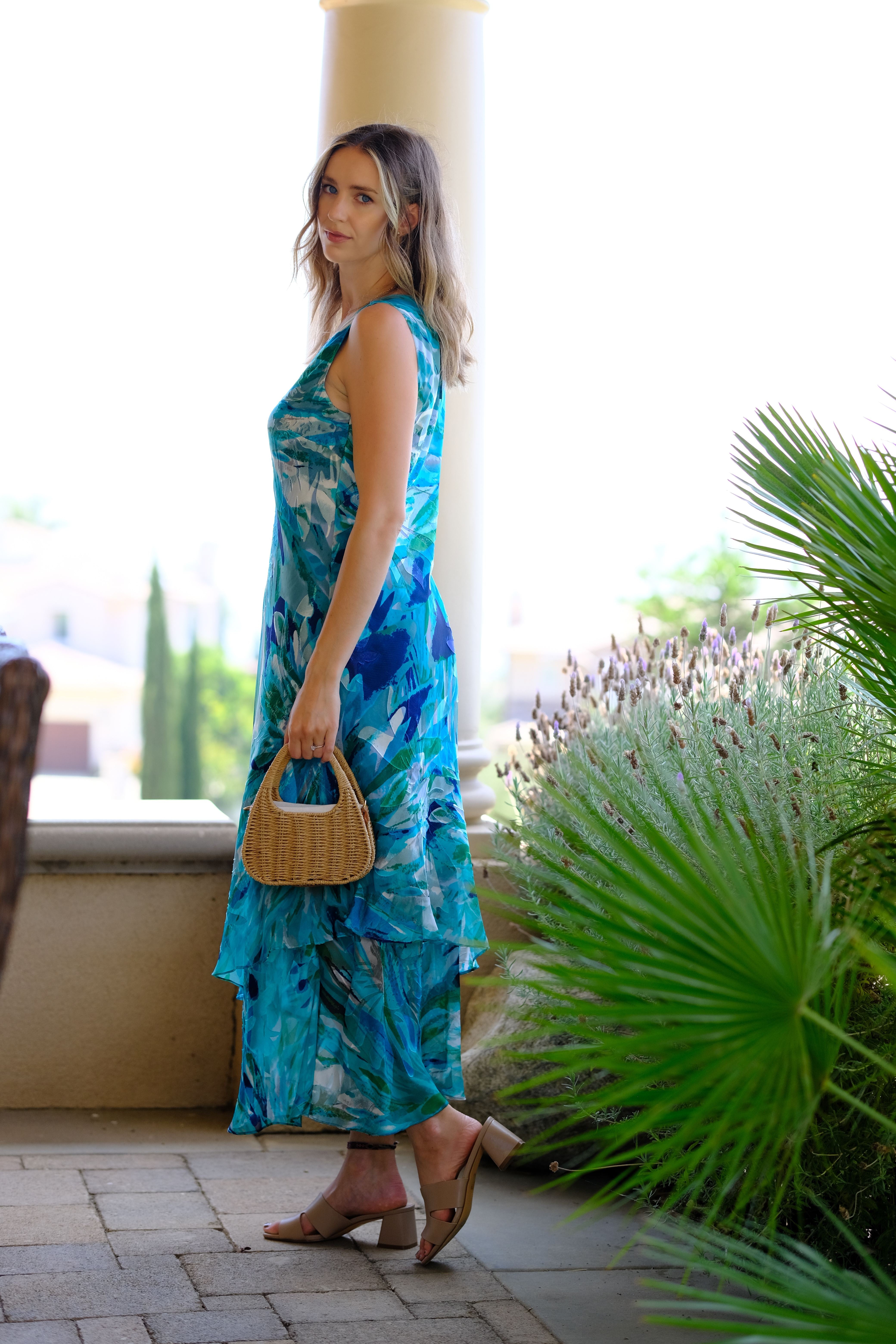 Abstract Tropical Leaf Dress