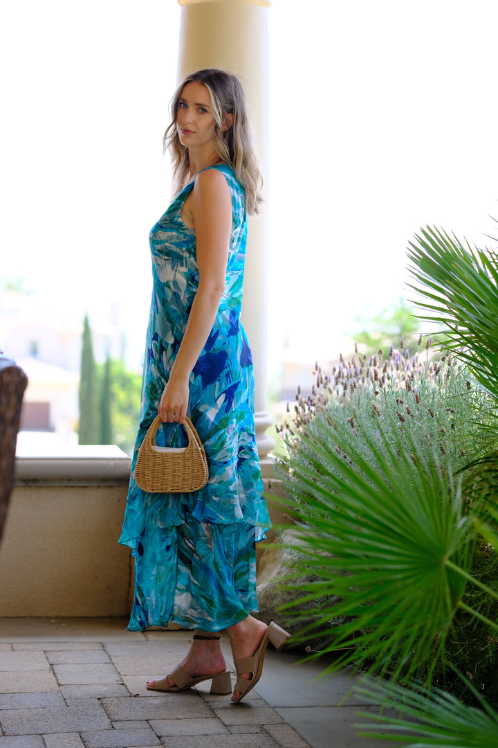 Abstract Tropical Leaf Dress