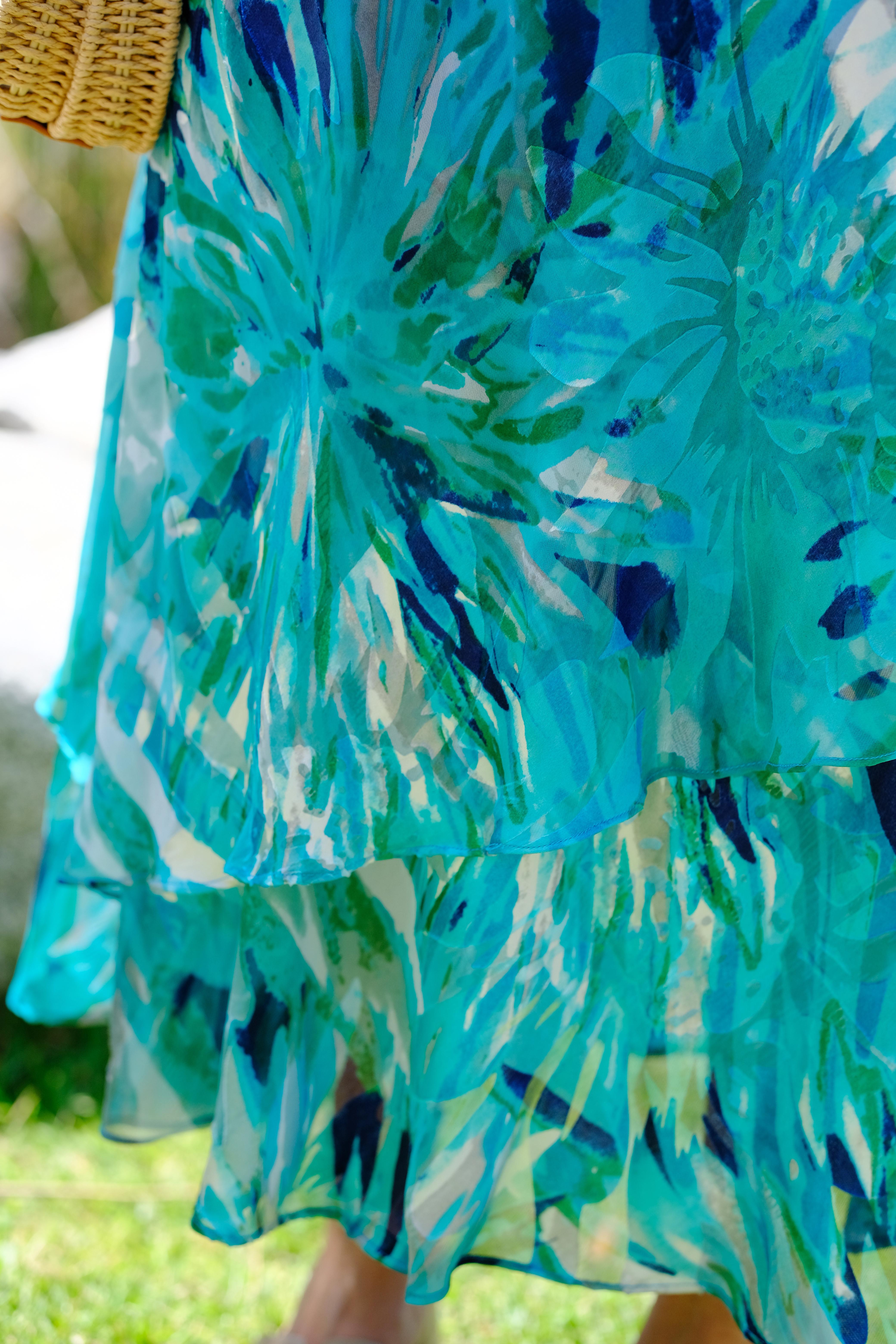 Abstract Tropical Leaf Dress