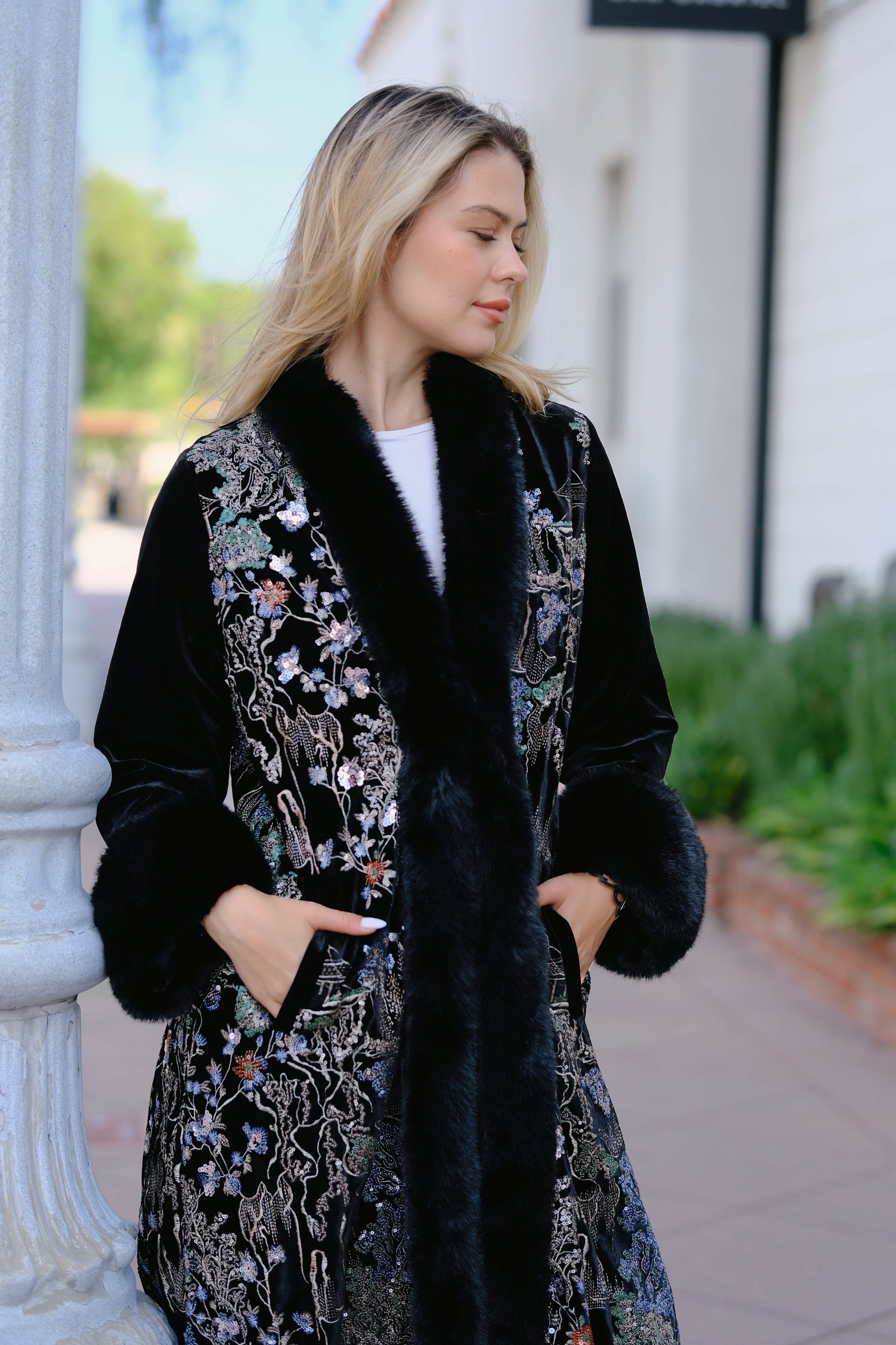 Velvet Embroidered Coat