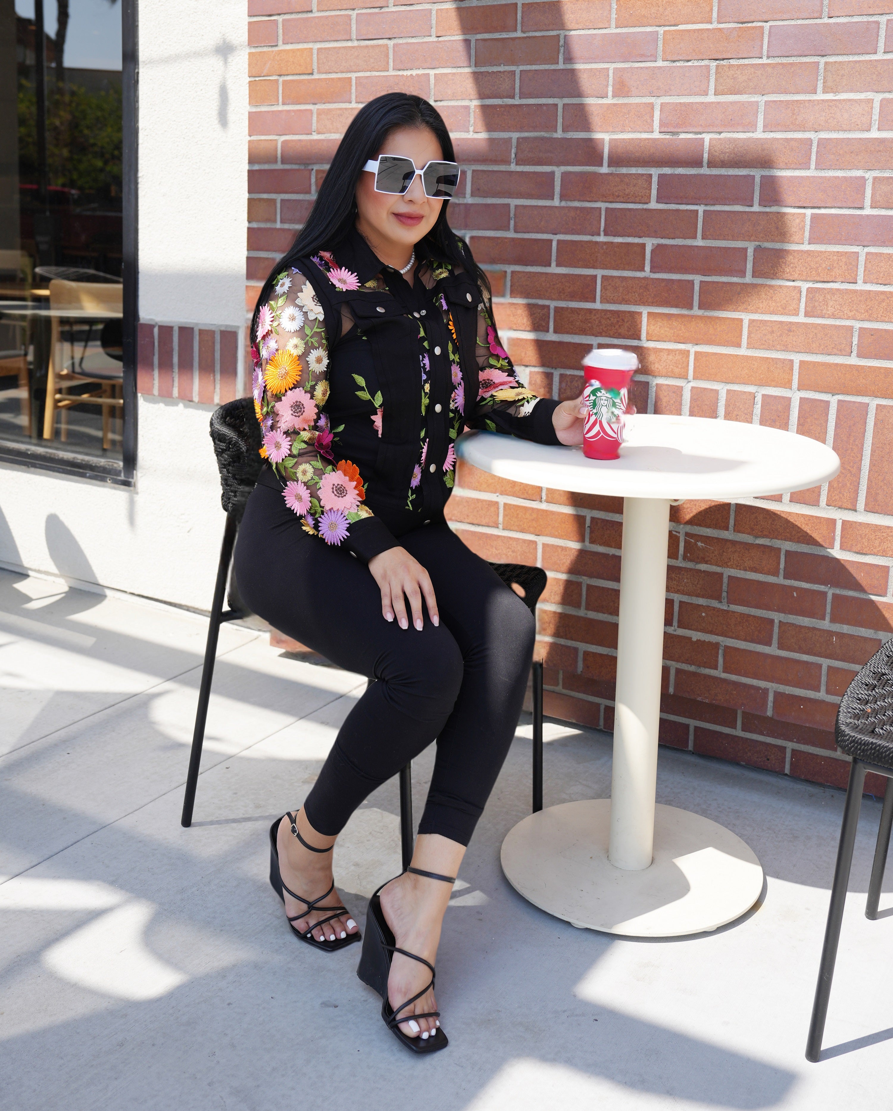 3D Floral Embroidery Jacket